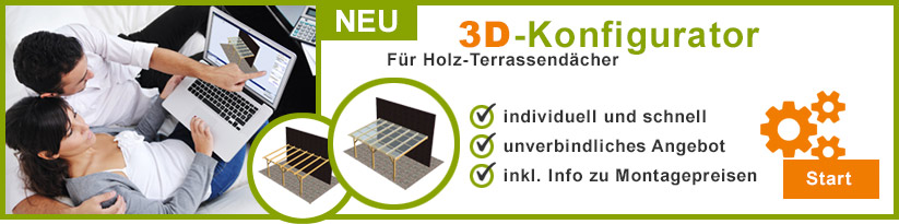Terrassendach Hersteller24 3D Konfigurator